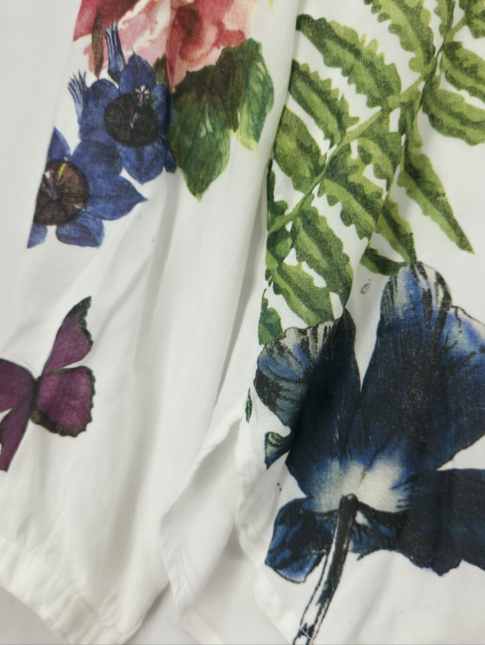 Desigual XL Bird Butterfly Floral Graphic Print Boho Artsy Blouse - Picture 10 of 16